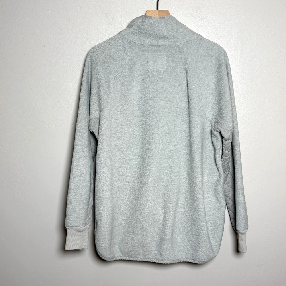Abercrombie & Fitch Womens Pullover Sweater L Gray Quilted Pocket Cozy Preppy - Picture 2 of 9